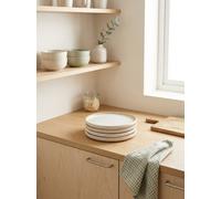 Curvy - Set De 4 Assiettes Plates - Grès - Perle