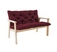 Cush Coussins de rechange antidérapants 2 ou 3 places avec dossier pour chaises de terrasse et de jardin - 120 x 100 x 8 cm - Rouge foncé