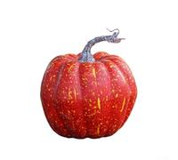 Cushaw - Citrouille artificielle pour récolte, décoration de fête, maison et fête, Halloween, Thanksgiving (17 cm, rouge)