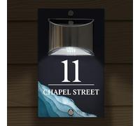 Custom Signs Solar Modern House Number Sign, Floating Address Plaque, LED Illuminated Door Number, Waterproof Outdoor House Numbers, Acrylic Stainless Steel Wall Mounted Address Sign (Style 5)