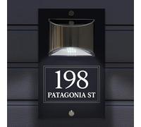 Custom Signs Solar Modern House Number Sign, Floating Address Plaque, LED Illuminated Door Number, Waterproof Outdoor House Numbers, Acrylic Stainless Steel Wall Mounted Address Sign (Style 6)
