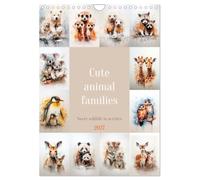 Cute animal families (Wall Calendar 2027 DIN A4 portrait), CALVENDO 12 Month Wall Calendar: Sweet wildlife in acrylics