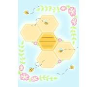 Cute Bees Squared Notebook A5 - 5x5 mm Grid: 60 Pages School Exercise Book | 5 mm Squares | Math and Science Notebook | Softcover