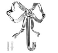 Cute Bow Wall Hooks - Towel Storage Organizer Holder, Decorative Hanging Rack, Bathroom Kitchen Closet Door | Hat Belt Key Backpack Accessory Use, Wall Hook Organizer, Bow Towel Holder, Hanging