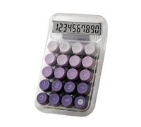 Cute Clear Mechanical Desktop Calculator with Large Buttons Big Screen Display 10 Digit Functionality for Students Office Plastic 95x150mm (Purple)
