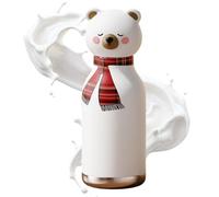 Cute Insulated Water Bottle - 480ml Portable Cartoon Coffee Flask | with Straw Stainless Animal Water Bottle for Sports, School, Travel, Car Trip, Lunch, Backpack, Boys
