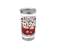 Cute Kawaii Cozy Christmas Cocoa Family 2026 Xmas Squad Gobelet isotherme en acier inoxydable double paroi
