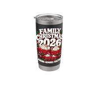 Cute Kawaii Cozy Christmas Cocoa Family 2026 Xmas Squad Gobelet isotherme en acier inoxydable double paroi