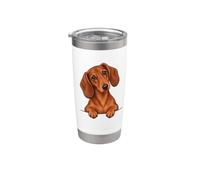 Cute Mini Doxie Mens Womens Moms Pocket Red Dachshund Lover Gobelet isotherme en acier inoxydable double paroi