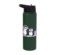 Cute Penguin Family Walking Winter Cartoon Stainless Steel Insulated Water Bottle