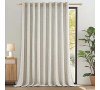 CUTEWIND 1 Pièce Rideau Voilage Lin Naturel Translucide Rideau Grande Largeur 200x240 CM pour Porte Fenetre Salon Rideaux Voilages Intérieurs à Oeillets Décoration de Maison Chambre Baie Vitrée