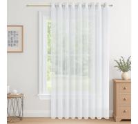 CUTEWIND Rideau Voilage Blanc Grande Largeur 300x225 CM, 1 Pièce, Rideaux Fenetre Transparent à Oeillets Voilages Intérieurs pour Salon Moderne Chambre Salle a Manger