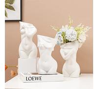 Cutfouwe Céramique Statue Sculpture Vase Fleur Vase Femme Buste Corps en Forme pour Cadeaux d'anniversaire Accueil Decoration Decoration Art Décoratif Décoratif Décor Figurine,B02
