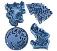 Cuticuter Jeu de Game of Thrones Pack Moule de Biscuit, Bleu, 16 x 14 x 1.5 cm, Lot de 4