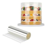 Cutiolly Rhodoid Patisserie, Rouleaux Rodoide Transparent, Film Protecteur pour Bordures de Gâteaux, Acétate, Ruban Gâteau (1 Rouleau 20cm x 10m)
