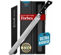 Cutluxe Couteau à Jambon 30cm - Couteau à Découper, Acier Allemand | Lame fine avec gaine et manche ergonomique en carbone; idéale saumon fumé, charcuterie et rôti; garantie à vie