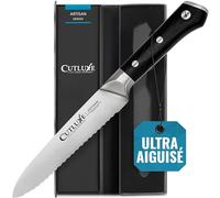 Cutluxe Couteau Utilitaire Dentelé 13cm - À Tomate et Fruits - Acier Allemand Ultra Tranchant - Manche Ergonomique Design et Pleine Soie - Série Artisan