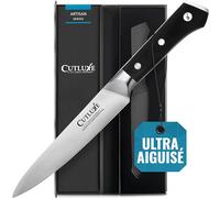Cutluxe Couteau Utilitaire - Petit Couteau de Cuisine Versatile 14cm - Lame Cuisine Professionnelle Acier Allemand à Forte Teneur en Carbone - Couteaux de Chef Professionnel - Série Artisan