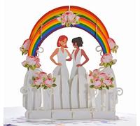 CUTPOPUP Carte pop-up LGBT pour couple lesbien, carte de mariage LGBT, carte d'anniversaire pop-up pour couple LGBT, carte d'anniversaire 3D