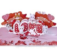 CUTPOPUP Love, Carte d'anniversaire Pop Up, Carte de Saint-Valentin, Mariage, Fiançailles, Carte de vœux 3D (Love Text with Cats)LO172FR1520