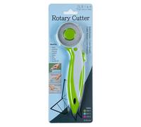 Cutter à rouleau ergonomique de 45 mm pour textiles, de couleur verte