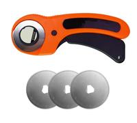 Cutter Circulaire Professionnel 45 mm avec 3 Lames Interchangeables, Cutter Rotatif Couture et Roulette Couture Ergonomique pour Tissu, Cuir, Papier, Patchwork, Artisanat et Projets de Précision
