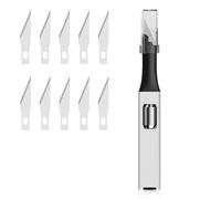 Cutter de Précision,1Pc Scalpel avec 10 lames,Couteau pour Loisirs Créatifs,Diy Sculpture Couteaux de Loisirs,Hobby Couteau,pour Découpe de Travail d'art Bricolage,DIY et Loisirs Créatifs, Sculpture