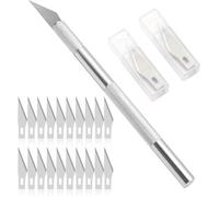 Cutter de Précision - Professionnel - 20 Lames Remplaçables - Aluminium Antidérapant - Léger 12g