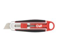 Cutter de sécurité Long Blade, lame: 18 mm, rouge/noir
