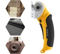 Cutter électrique sans fil et couteau de bricolage - Batterie 2000 mAh - 240 tr/min - Lame en tungstène 6 mm - Rechargeable 4,2 V - Pour cuir, tapis, papier - Jaune/noir