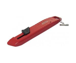 Cutter en zamak à lame auto-rétractable avec clip de sécurité en inox SAM OUTILLAGE
