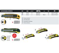 CUTTER MEDID EN ABS + ÉLASTIQUE RECHARGE AUTOM 18MM 8 LAMES - 908