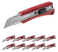 Cutter professionnel, lame de 25 mm, 100 pièces. Couteau universel avec système de verrouillage automatique. Livré avec 2 lames de rechange en acier SK4, épaisseur 0,7 mm