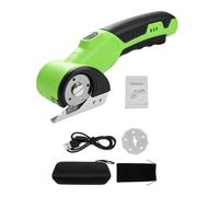 Cutter rotatif électrique sans fil 4 V avec lumière LED et verrouillage de | Chargement USB de type C, 3 lames de rechange, batterie de 2000 mAh, coupe le tissu et le cuir, poignée ergonomique douce