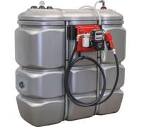 Cuve de stockage DP 1500L gasoil avec contrôle de niveau et station gasoil 230V 60 l/min pistolet automatique DRAKKAR