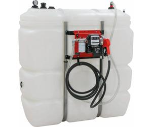 Cuve de stockage fuel PEHD 1500L DP avec kit station gasoil 230V 60 l/min, pistolet automatique, compteur, filtre - Usage intérieur DRAKKAR - 56056