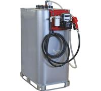 Cuve de stockage gasoil galvanisée 1000L double paroi avec station à gasoil 230V 60 l/min et pistolet automatique/compteur/filtre DRAKKAR - 08123