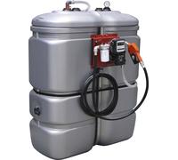 Cuve de stockage gasoil PEHD 1000L double paroi avec kit station à gasoil 230V 60 l/min et pistolet automatique/compteur/filtre DRAKKAR - 08073