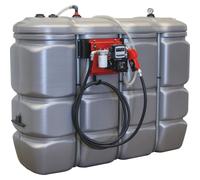 Cuve de stockage gasoil PEHD 2000L double paroi avec station à gasoil 230V 60 l/min et pistolet automatique/compteur/filtre DRAKKAR - 08117