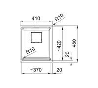 Cuve Kubus 2.0 KNG 110-37 Fragranit Blanc artic 1 cuve sans égouttoir sous plan 41 x 46 cm
