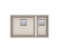 Cuve Kubus 2.0 KNG 120 Fragranit Café crème 2 cuves sans égouttoir sous plan 76 x 46 cm