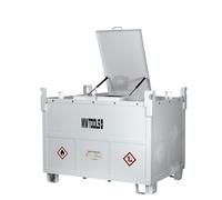 Cuve réservoir Diesel-Gasoil en métal 400 L avec pompe 12 V et pistolet automatique MW Tools TDC40012MET
