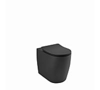 Cuvette de toilette à poser Kludi RESA R à chasse d'eau en spirale 23WCB0439 55 cm, vidage universel, noir mat