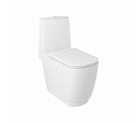 Cuvette de toilette à poser Kludi RESA S à chasse d'eau en spirale 27WCB0253 68 cm, bonde en S, blanc mat