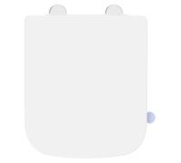 Cuvette de toilette suspendue de la marque WC-Brill, avec système de descente silencieuse, en Duroplast, de couleur blanche, dimensions 42,3 x 36,1 cm, avec levier de chasse