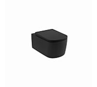 Cuvette suspendue à chasse d'eau en spirale Kludi RESA S, 27WCW0139, 55 cm, bonde en P, noir mat