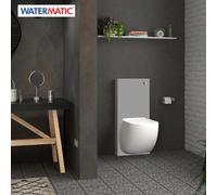 Cuvette suspendue avec broyeur intégré, châssis et habillage Gris Béton - WATERMATIC W40SP Silence BOX