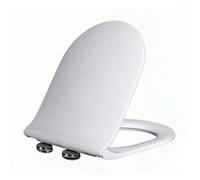 Cuvette Toilette avec Frein de Chute, Abattant WC Forme en U, 36.5x45cm | Lunette WC avec Fermeture en Douceur, Siège WC avec Charnière Réglable, Libération Rapide, Facile à Nettoyer, Blanc PP