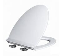 Cuvette Toilette avec Frein de Chute, Abattant WC Forme en V, 36x45cm | Lunette WC avec Fermeture en Douceur, Siège WC avec Charnière Réglable, Libération Rapide, Facile à Nettoyer, Blanc PP