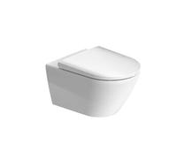 Duravit WC suspendu D-Neo 45770900A1 – sans bride, abattant, fixation Durafix, blanc brillant